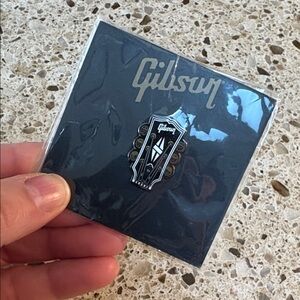 Gibson Black and Silver Guitar Headstock Pin
